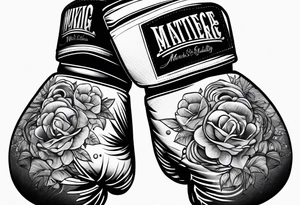 Boxing gloves mother and children tattoo idea