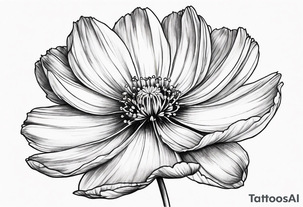 cosmos flower design tattoo idea