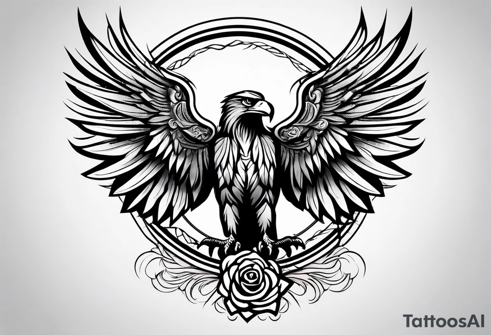 forearm tattoo
tribal eagle wing including a rose tattoo idea
