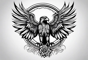 forearm tattoo
tribal eagle wing including a rose tattoo idea
