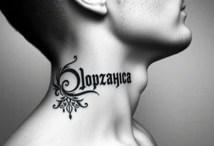 cyrillic russian on the side of my left neck tattoo idea