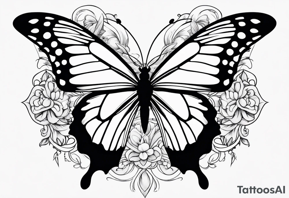 Butterfly with fire tattoo idea