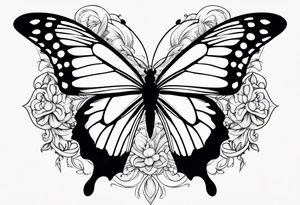 Butterfly with fire tattoo idea