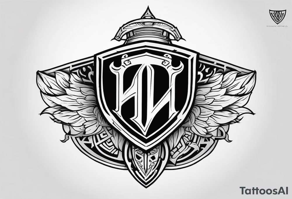 Valhalla sword shield fire tattoo idea