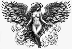 Angel in dessous tattoo idea