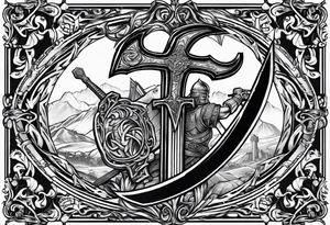The symbol of Matthias a open Bible and a battle Axe tattoo idea