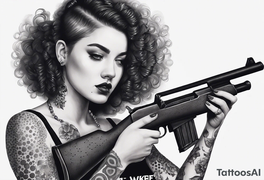 girl with a shotgun tattoo idea