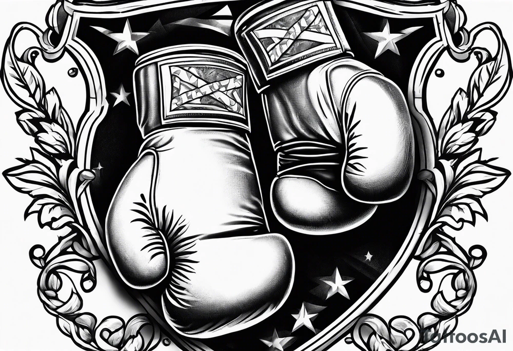 Boxing gloves cancer ribbon chest tattoo tattoo idea