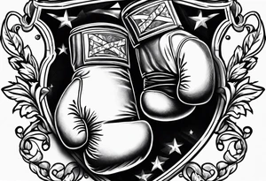 Boxing gloves cancer ribbon chest tattoo tattoo idea