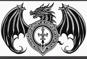 Valhalla sword shield dragon tattoo idea