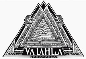 Valhalla sword shield valknut stairs tattoo idea