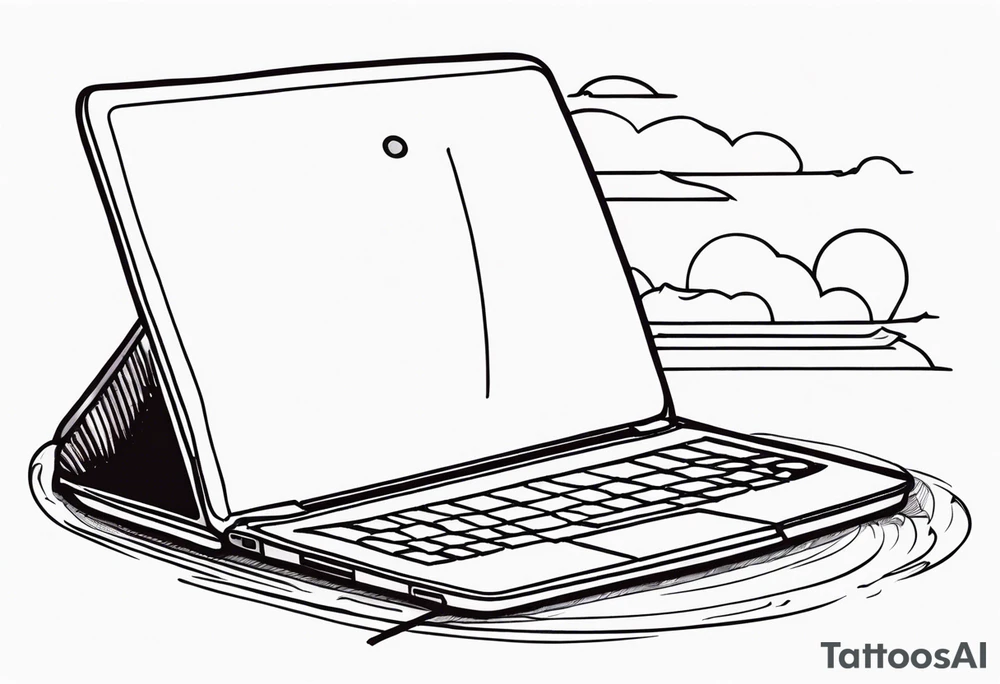 Suicidal laptop tattoo idea