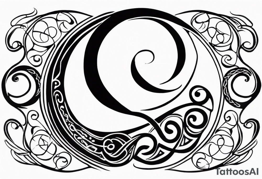 Celtic style bass clef tattoo idea