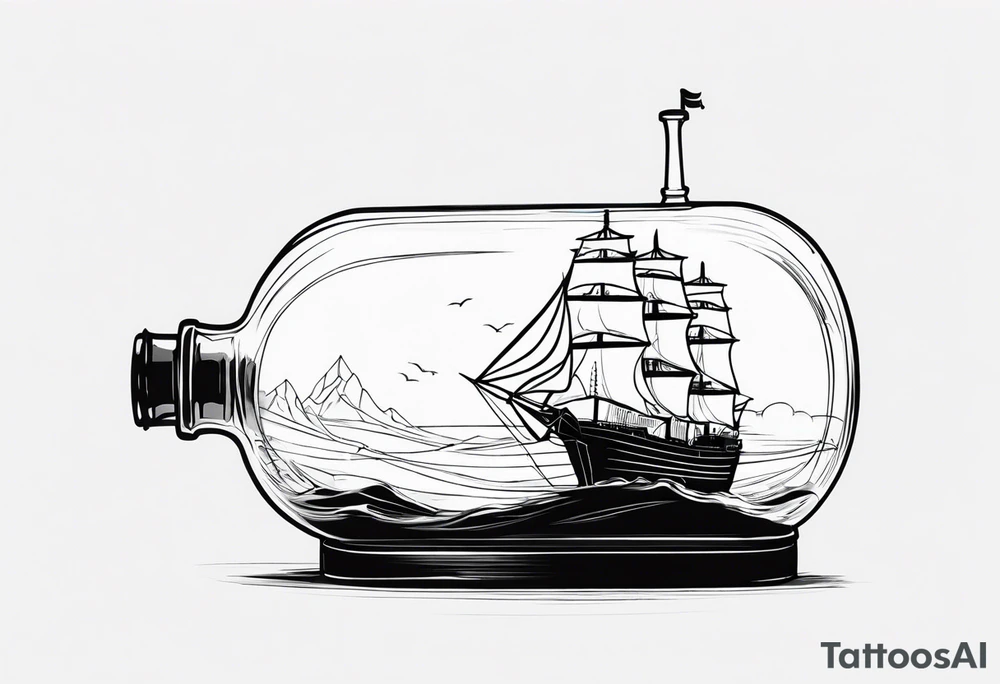 ship in bottle, wild storm tattoo idea