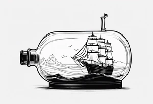 ship in bottle, wild storm tattoo idea