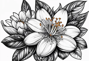 An orange blossom and orange slice tattoo idea