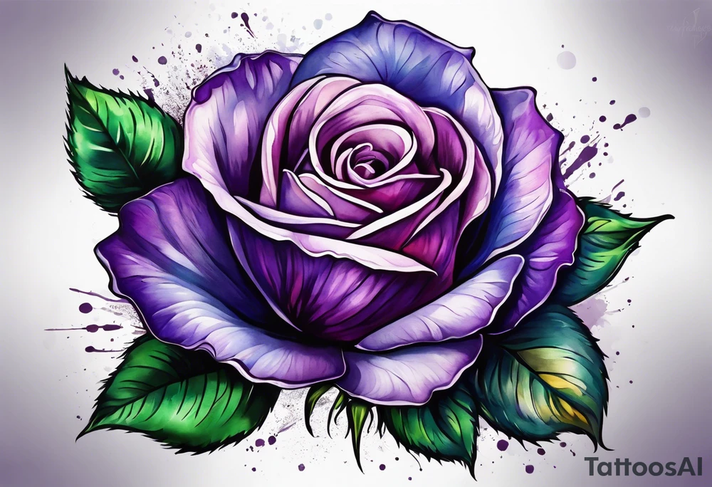 Purple rose tattoo idea