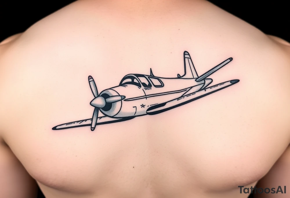 Little plane who has moustache tattoo idea
