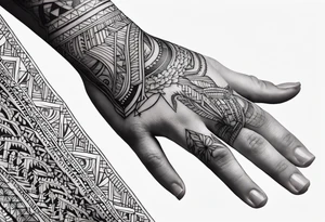 men's tattoo on hand with geometric patterns minimalist tattoo idea