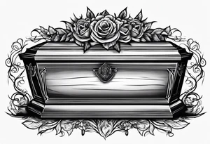 Plain Coffin in graveyard tattoo idea