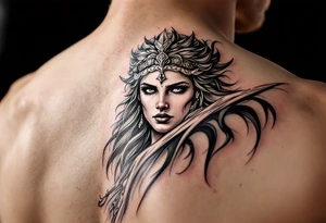 Athena goddess of war and wisdom tattoo idea