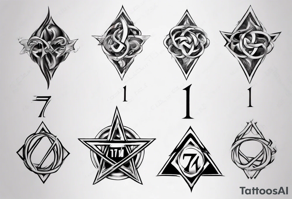 Merge in one the number 7, 11 and INFINITE SYMBOL tattoo idea