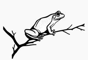 a simple frog on a branch tattoo idea