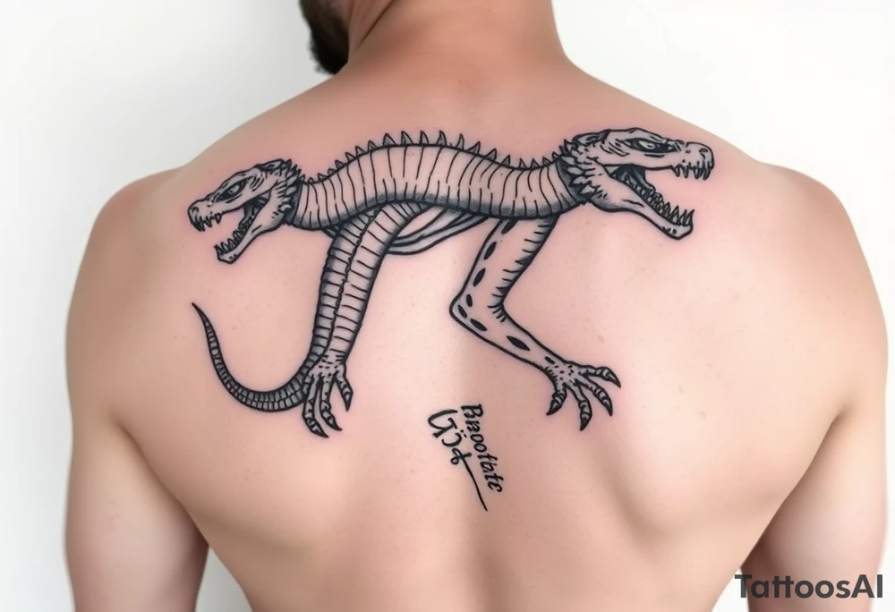 A giant walking with a snake tattoo idea