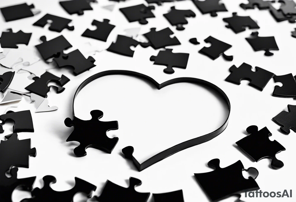 One single Puzzle Piece: A fine, clean outline with no shading, keeping the design light and elegant.
Filled Heart: A small, solid black heart placed inside the puzzle piece. The contrast between the outlined puzzle and the filled heart adds depth and highlights the heart as a symbol of your bond.
Handwritten Text: Beneath or slightly to the side of the puzzle piece, your sister’s words “to my favorite sister,” carefully preserving the integrity of her handwriting.
This will create a balanced, meaningful design that's simple yet full of emotion—perfect for a small ankle tattoo. tattoo idea