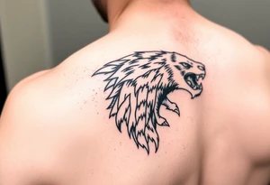 Unique sonder tattoo on shoulder to bicep tattoo idea