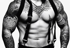 Mens harness tattoo tattoo idea