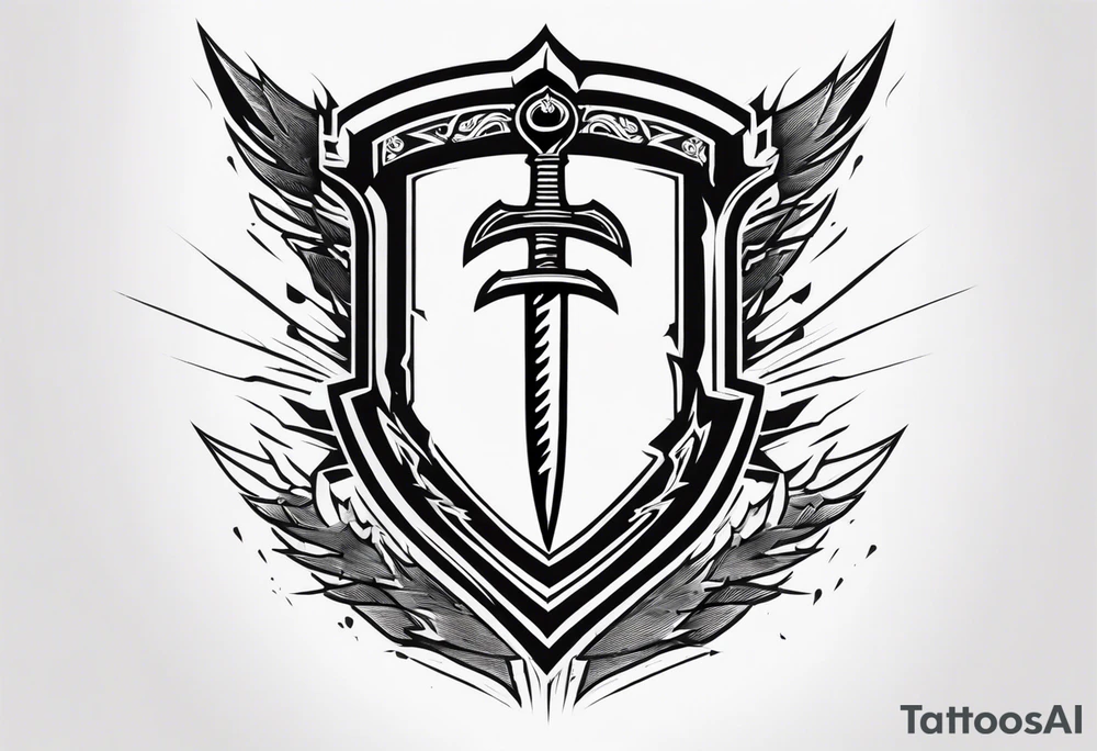 Valhalla sword shield lightning tattoo idea