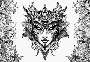 Yone league of legends mask and swords tattoo idea