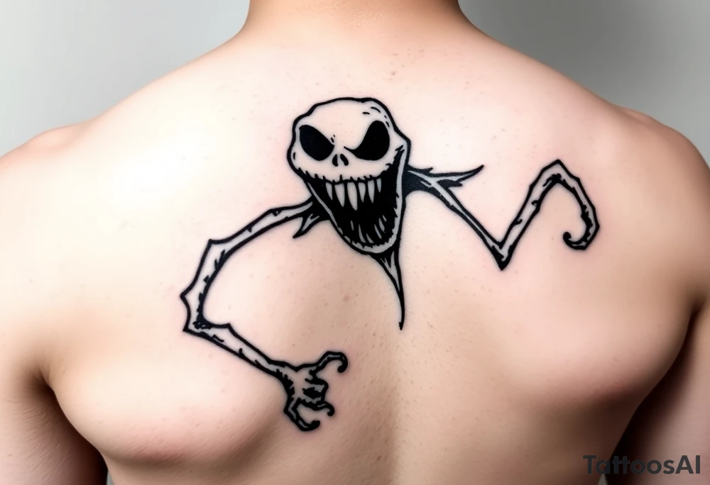 oogie boogie from nightmare before Christmas 
simple linework only tattoo idea