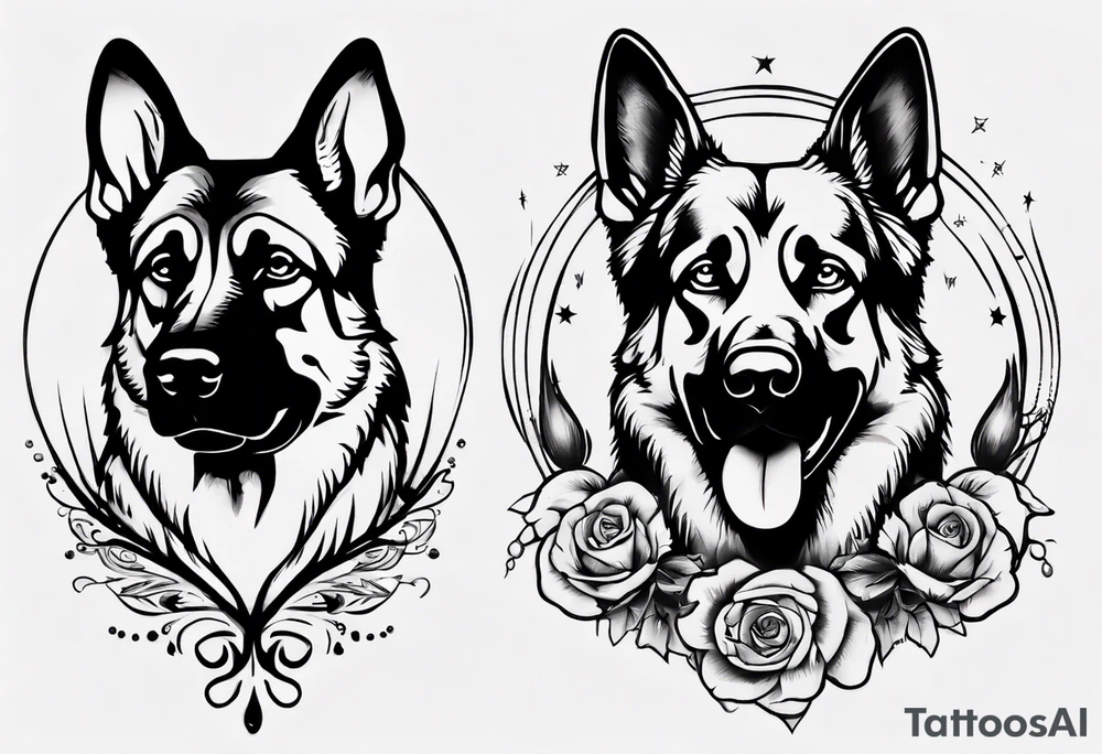 German shepherd tattoo idea