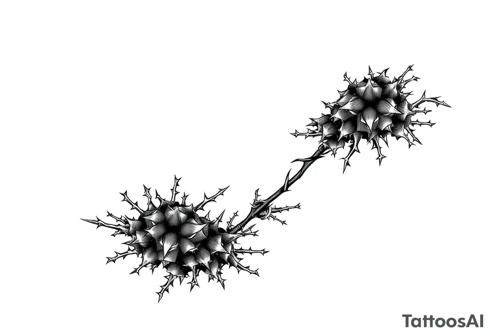 bushes with thorns tattoo idea