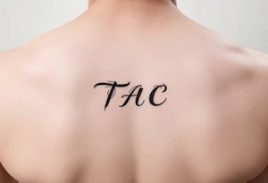 The initials TAC in small dainty writing tattoo idea