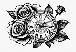 eine Taschenuhr mit einer Rose tattoo idea