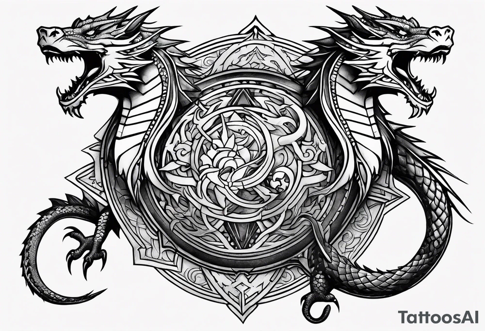 roaring dragons tattoo idea