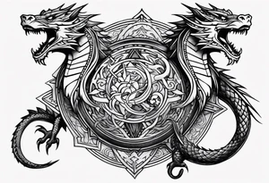 roaring dragons tattoo idea