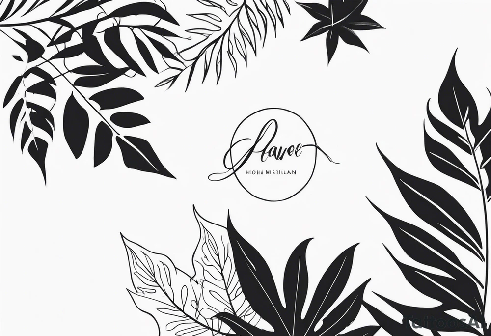 leaves around the forearm tattoo idea