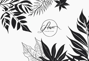 leaves around the forearm tattoo idea
