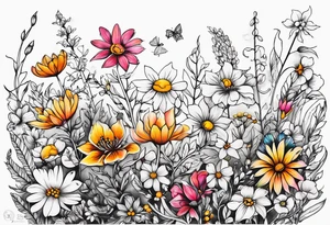 small wildflowers tattoo idea