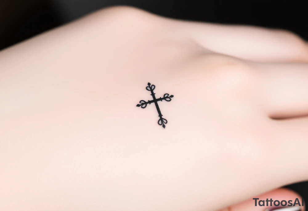 Small cross tattoo idea