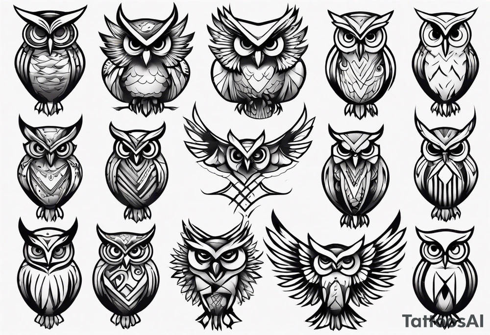 owl bird tattoo idea