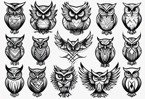 owl bird tattoo idea