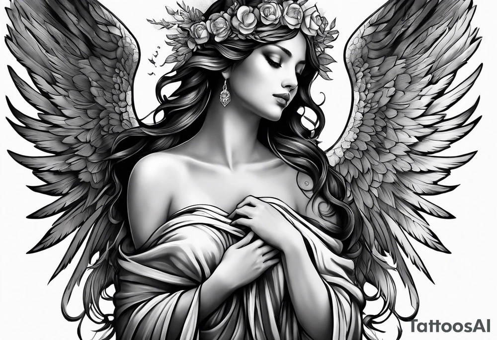 Tragic angel tattoo idea