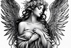 Tragic angel tattoo idea