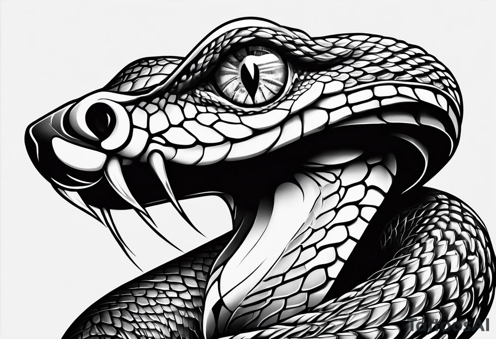 simple snake with blue eyes tattoo idea
