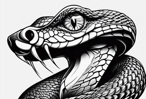 simple snake with blue eyes tattoo idea